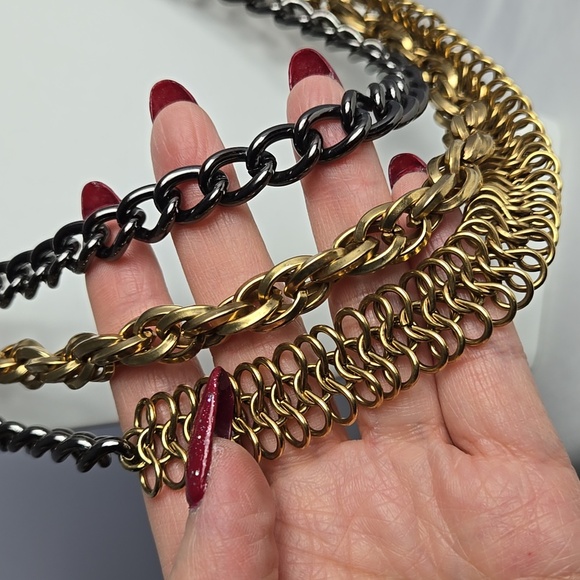 J .Crew Rera Gold and Black Chain Necklace with 3D Floral Accents - Picture 11 of 16